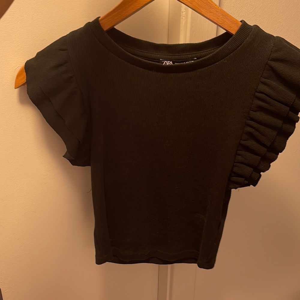 Zara crop top with shoulder detail